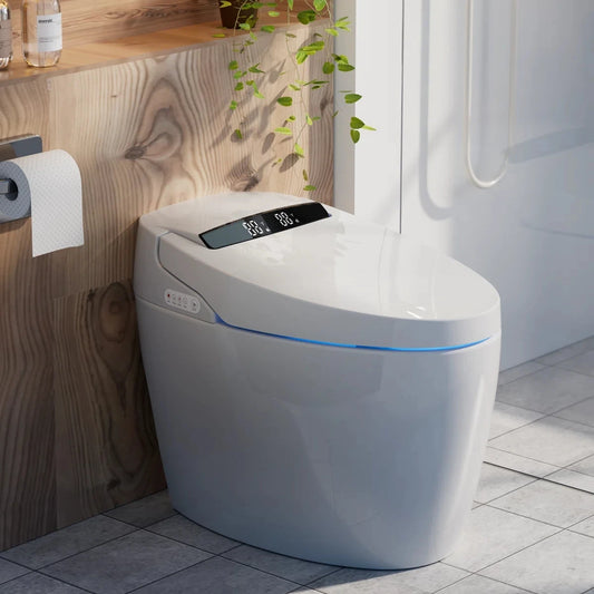 Smart Toilet With Tankless Bidet Wash And Auto Open Lid Dual Flush by S And B Enterprise