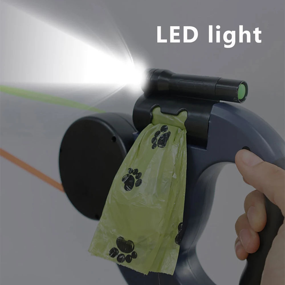 NONECN Auto Retractable Double-Ended Dog Leash With LED Flashlight