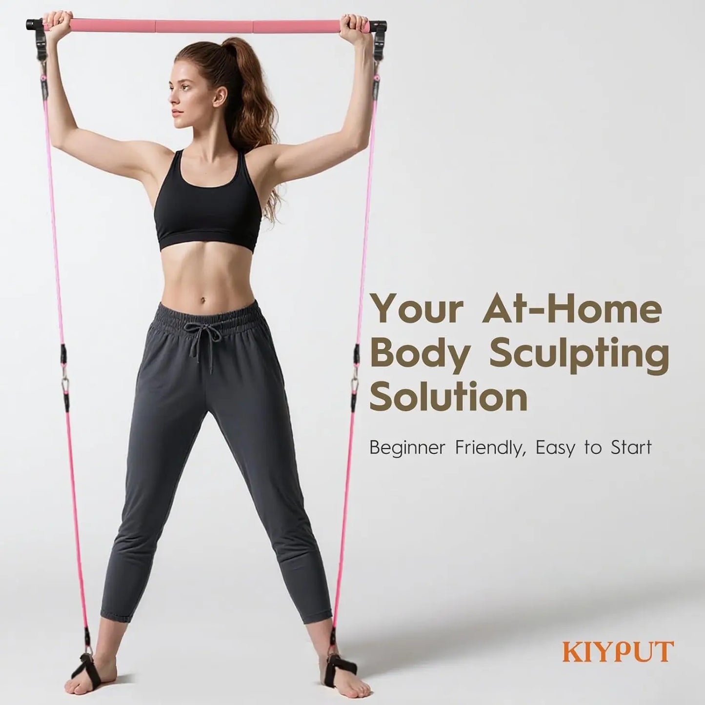 9-Piece Home Pilates Kit for Beginners With Ring Bar Ball And Bands