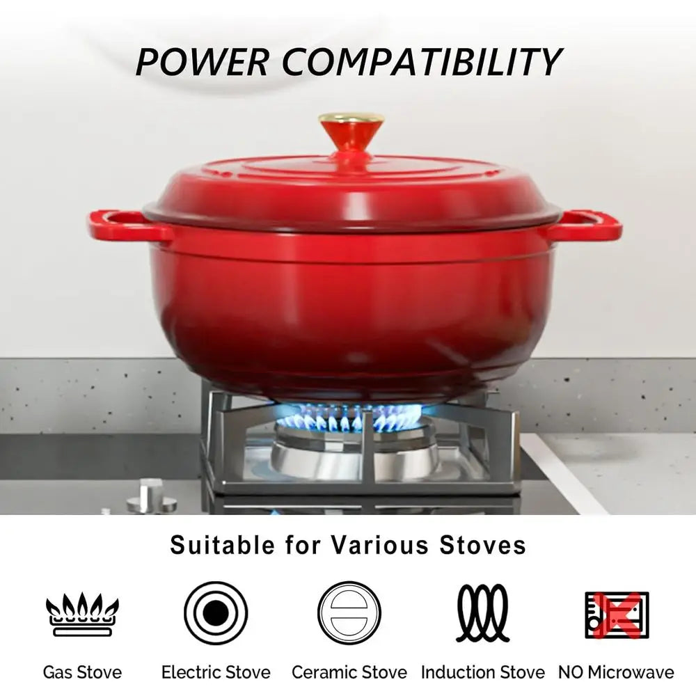 Enamel Cast Iron Dutch Oven With Lid For Oven Cooking by S And B Enterprise