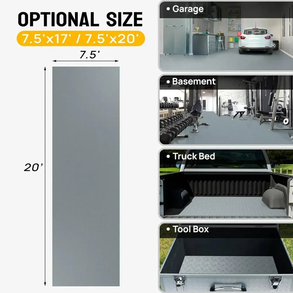 Thickened PVC Diamond Plate Garage Floor Mat for Parking