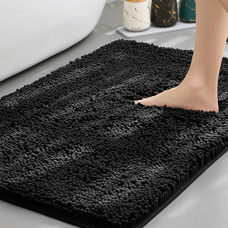 XM-Luvetoria Ultra Soft Chenille Bath Mat Super Absorbent Machine Washable