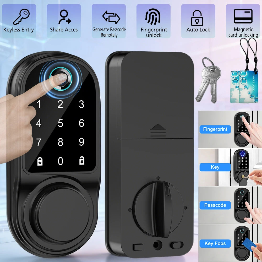 Bluetooth Smart Deadbolt Lock With Fingerprint And Keyless Entry by S And B Enterprise