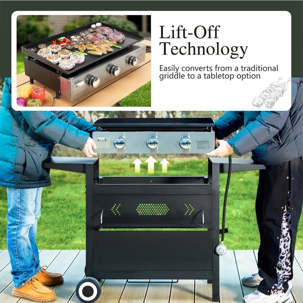 Ceramic Coated Cast Iron Griddle Portable Propane Grill 33000 BTU by S And B Enterprise