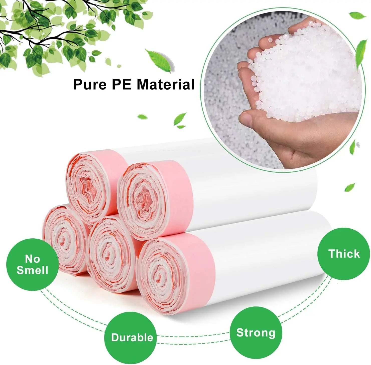Drawstring Trash Bags 60 Count 4 Rolls For Bathroom Kitchen by S And B Enterprise