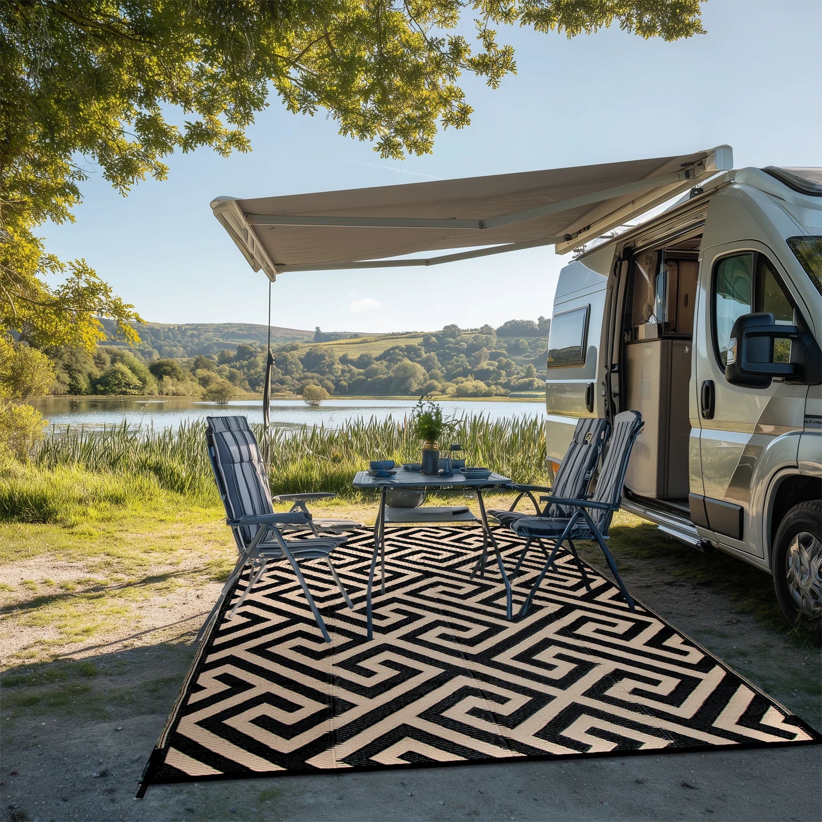 Outdoor Reversible Waterproof Rug For Patio Deck Balcony And RV by S And B Enterprise