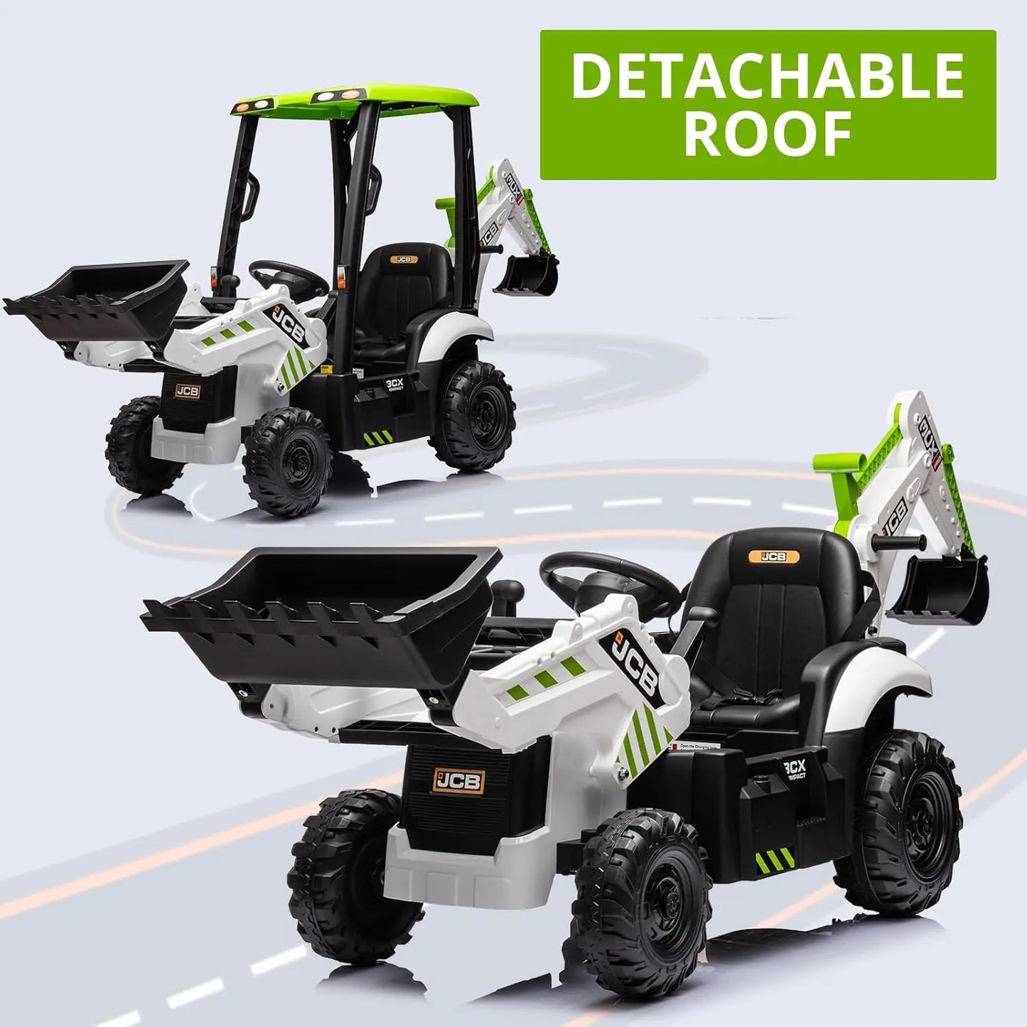 HiMISSE 12V Electric Backhoe Loader Toy With Remote Control