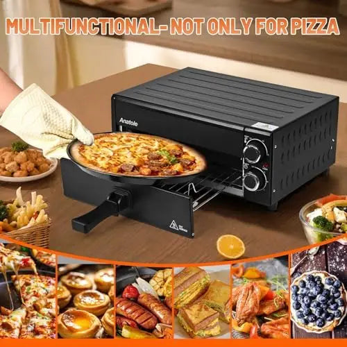 XMSJ Electric Pizza Oven 1800W Countertop With Adjustable Time Temperature by S And B Enterprise