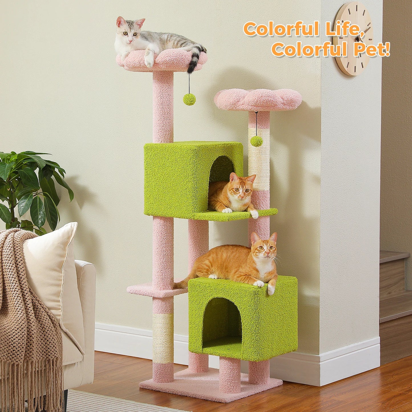 PAWZ Road Cactus Cat Tree Indoor Cat Tower Scratching Posts