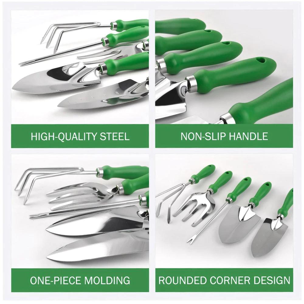 Outdoor Garden Tool Set 11 Piece Rustproof Pruning Tools Shovel by S And B Enterprise