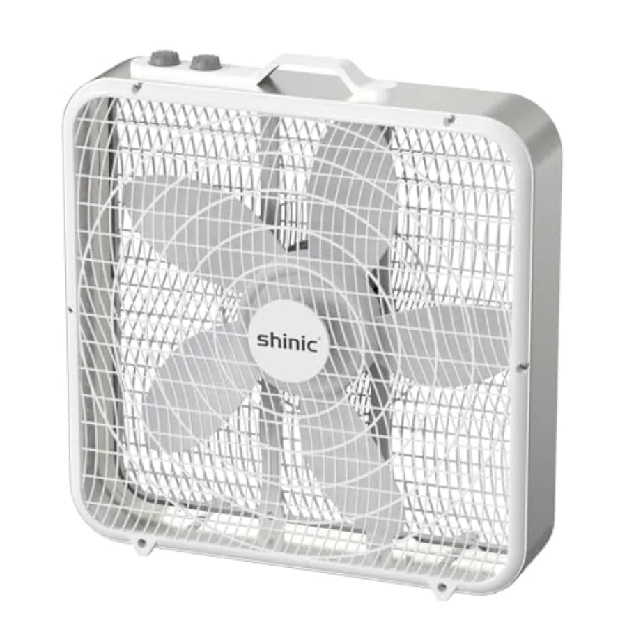 Box Fan With Thermostat Three Speed Five Blade Portable Floor Fan