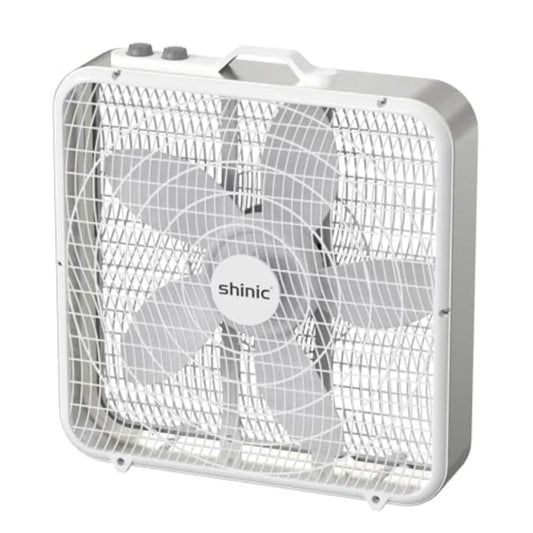 Box Fan With Thermostat Three Speed Five Blade Portable Floor Fan