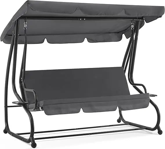 MCombo Patio Swing Chair With Adjustable Canopy Weather Resistant Outdoor