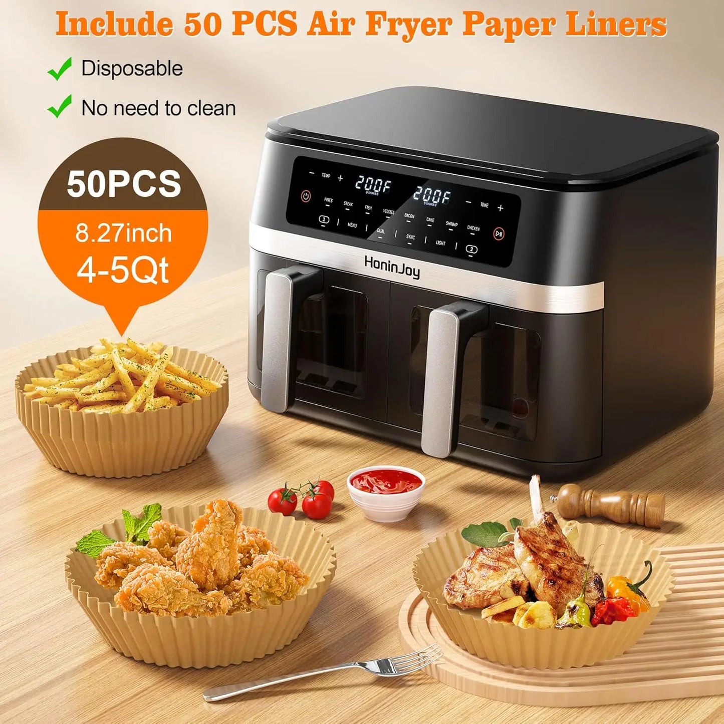 Dual Basket Air Fryer With Viewing Window And Digital Touchscreen