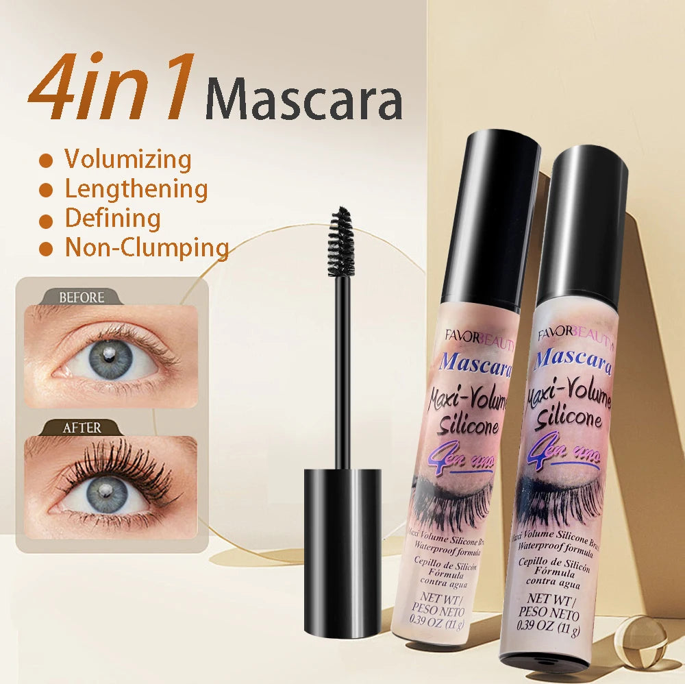 Volumizing Mascara Set With Three Brush Heads Waterproof Long Lasting