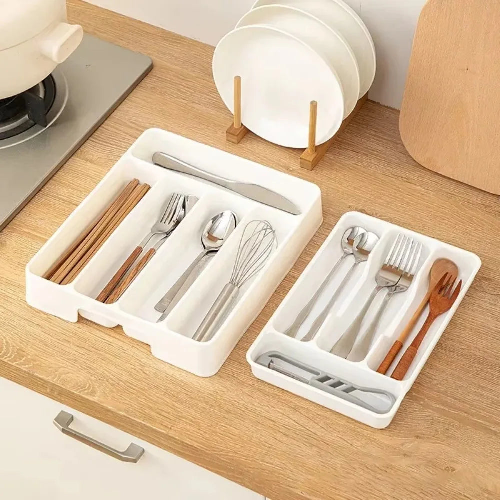 Multi Compartment Cutlery Tray Kitchen Drawer Organizer For Spoons by S And B Enterprise