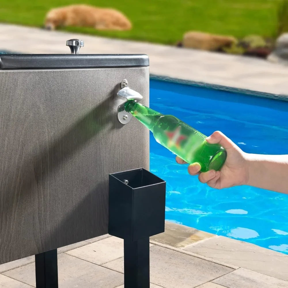JIYU Rolling Ice Chest On Wheels Outdoor Patio Cooler by S And B Enterprise