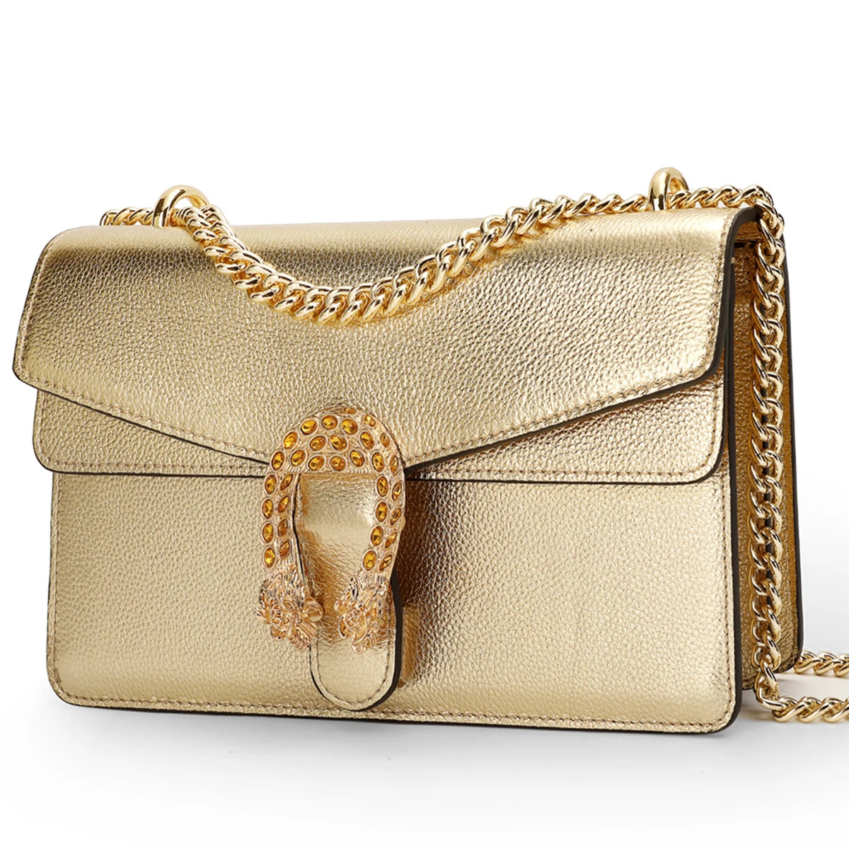 Genuine Leather Crossbody Chain Shoulder Bag For Women