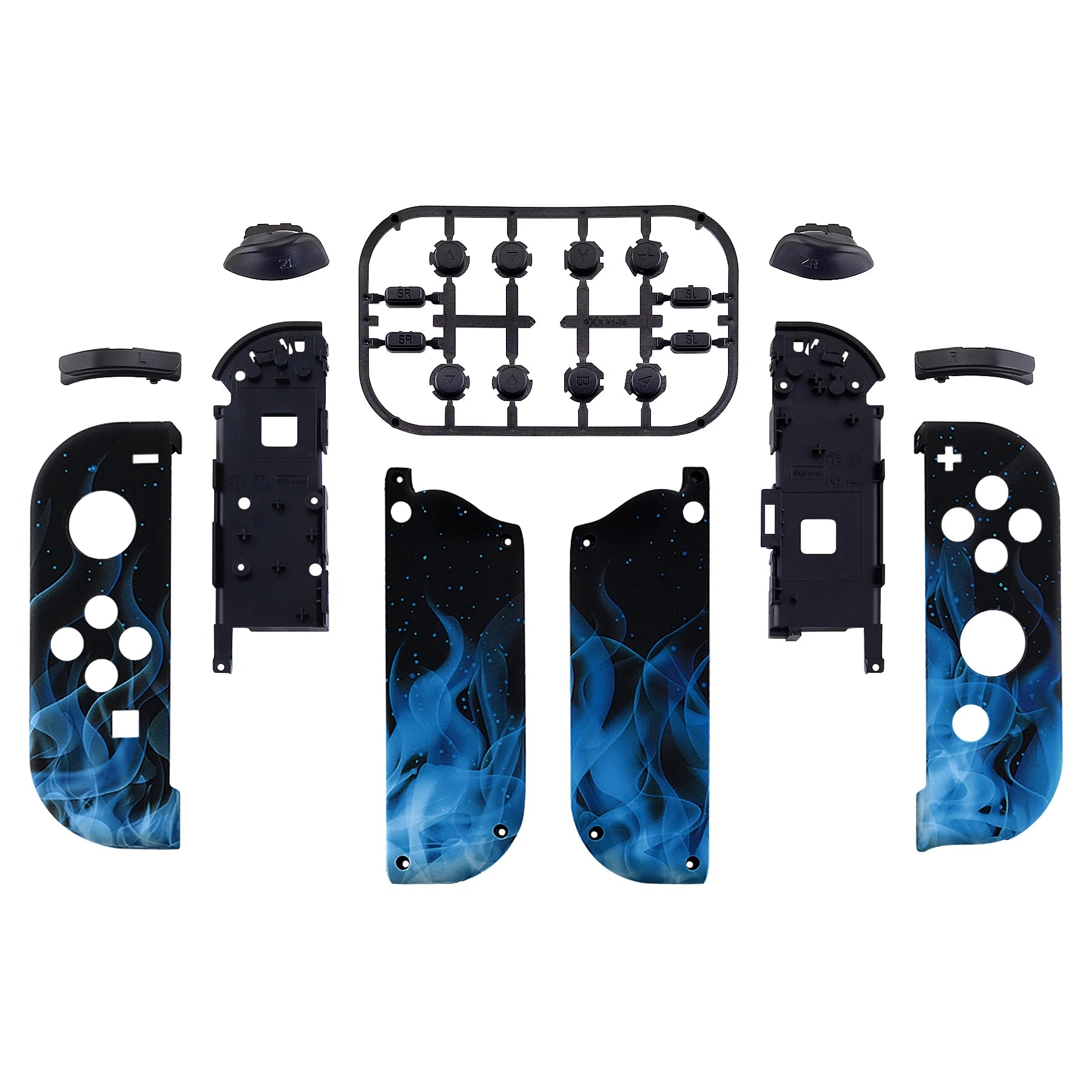 eXtremeRate Custom Patterned Controller Housing Shell Case with Full Set Buttons for NS Switch JoyCon & OLED Joycon - Wood Grain by S And B Enterprise