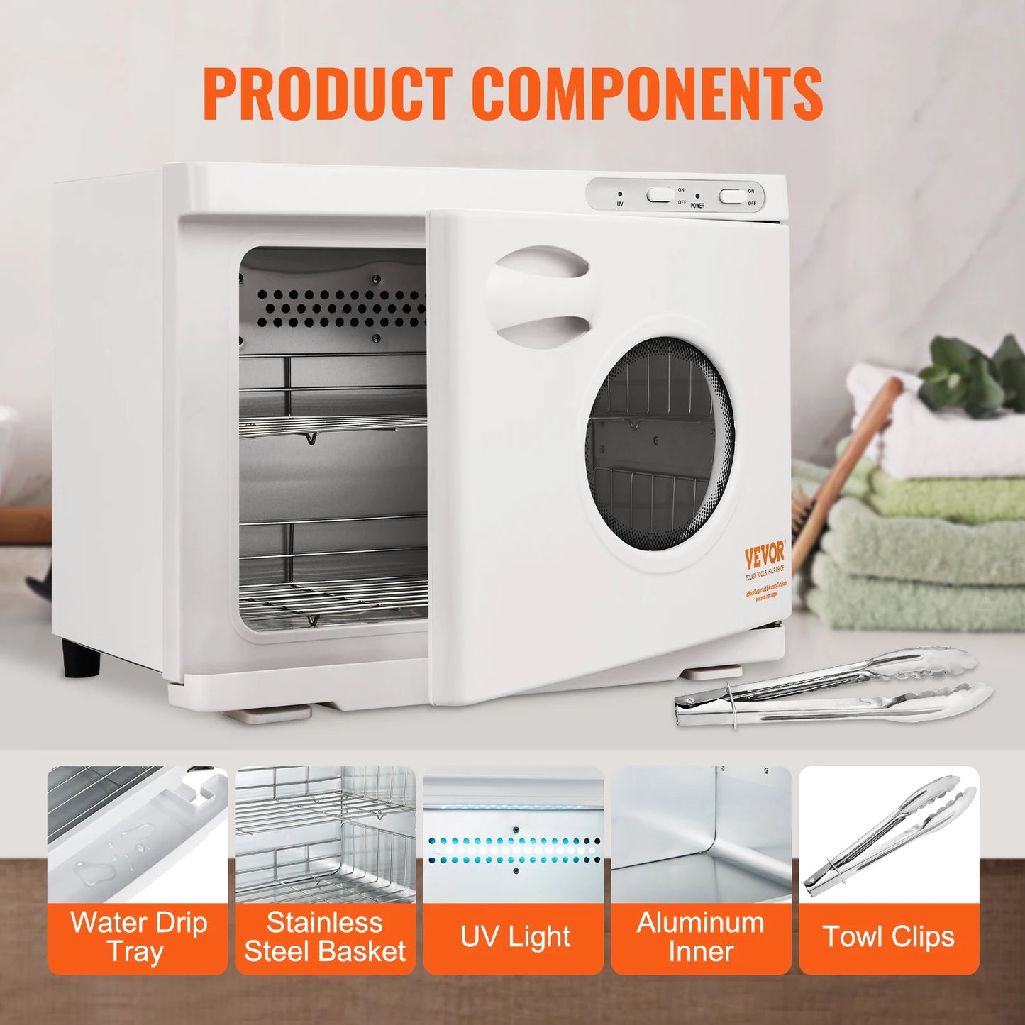 VEVOR Hot Towel Warmer See Through Window 2-in-1 Heating