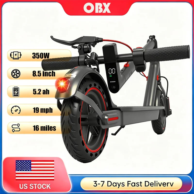 350W Electric Scooter for Adults 19mph Top Speed 21 Miles Max Range Foldable E-Scooter with 8.5'' Tires Double Shock System APP Control by S And B Enterprise