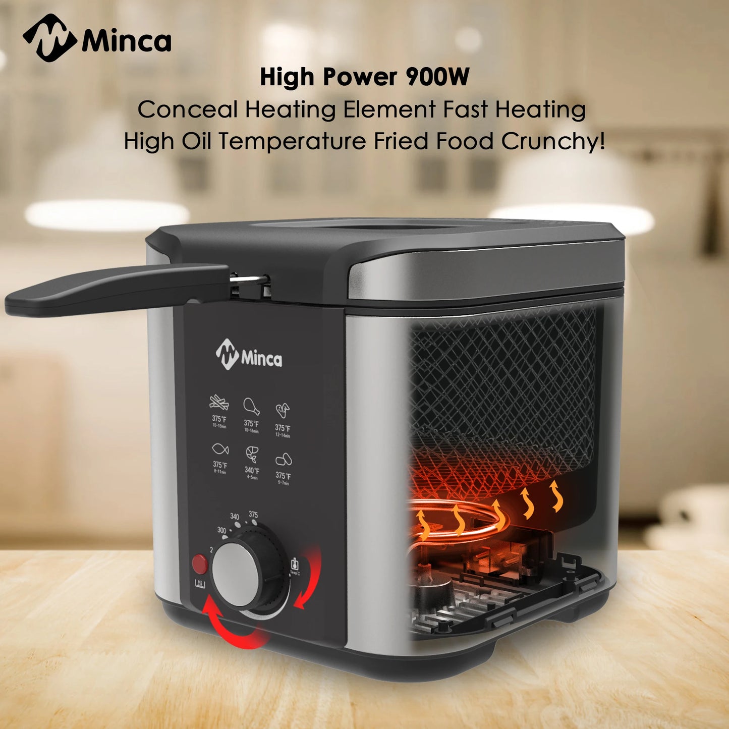M Minca Electric Deep Fryer With Viewing Window And Adjustable Temperature by S And B Enterprise
