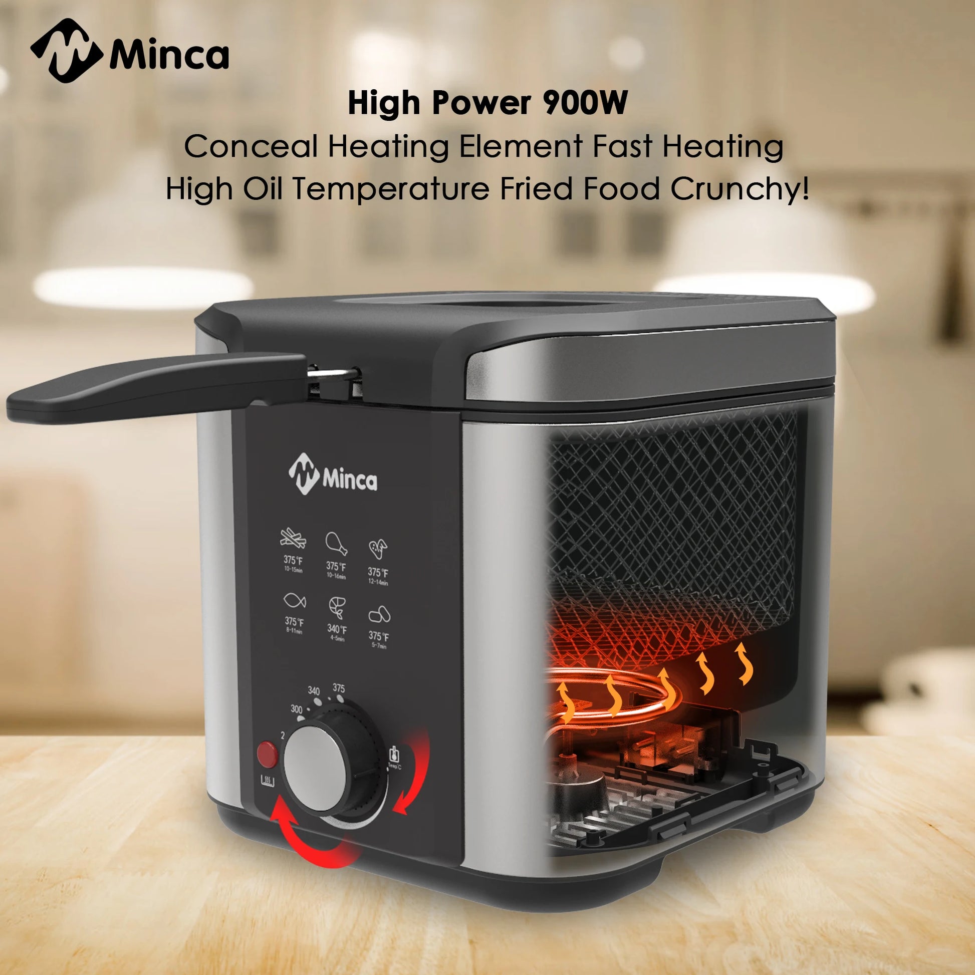 M Minca Electric Deep Fryer With Viewing Window And Adjustable Temperature by S And B Enterprise