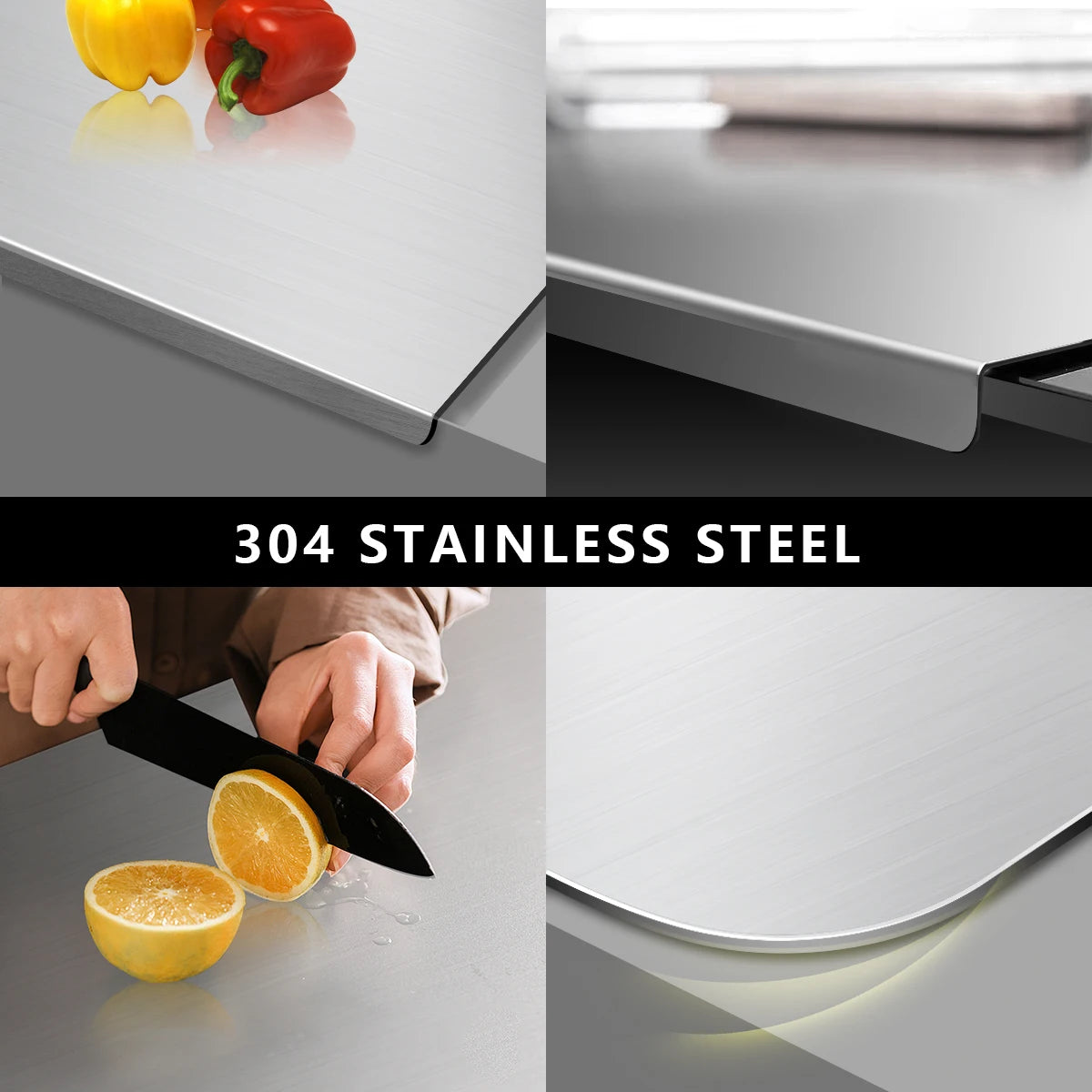 304 Stainless Steel Cutting Board Food Prep And Kitchen Use