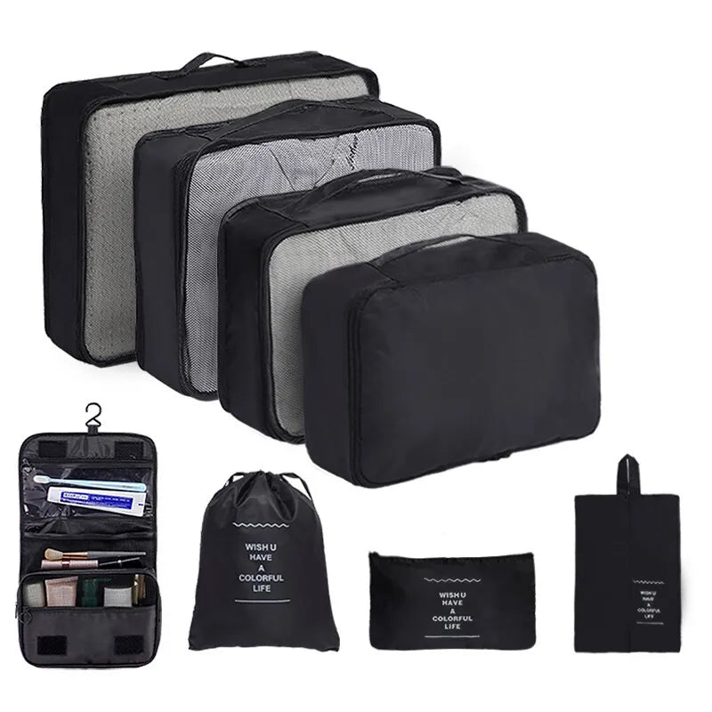 Travel Packing Cube Set 7/8/9 Pcs Polyester Organizer by S And B Enterprise