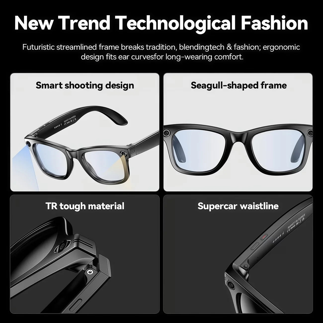 Giinova AI Smart Video Glasses With 8MP Camera 4K Recording by S And B Enterprise