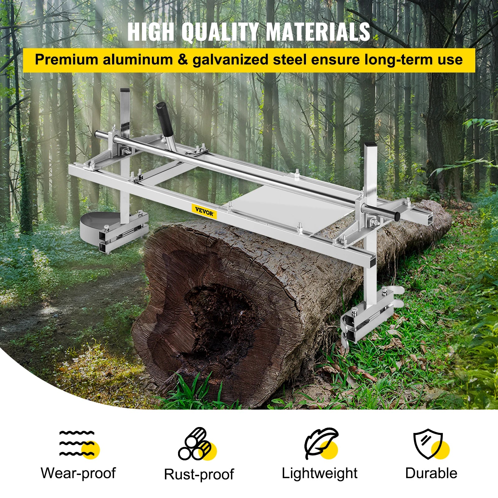 Chainsaw mill with aluminum frame and guide bar, portable sawmill by VEVOR