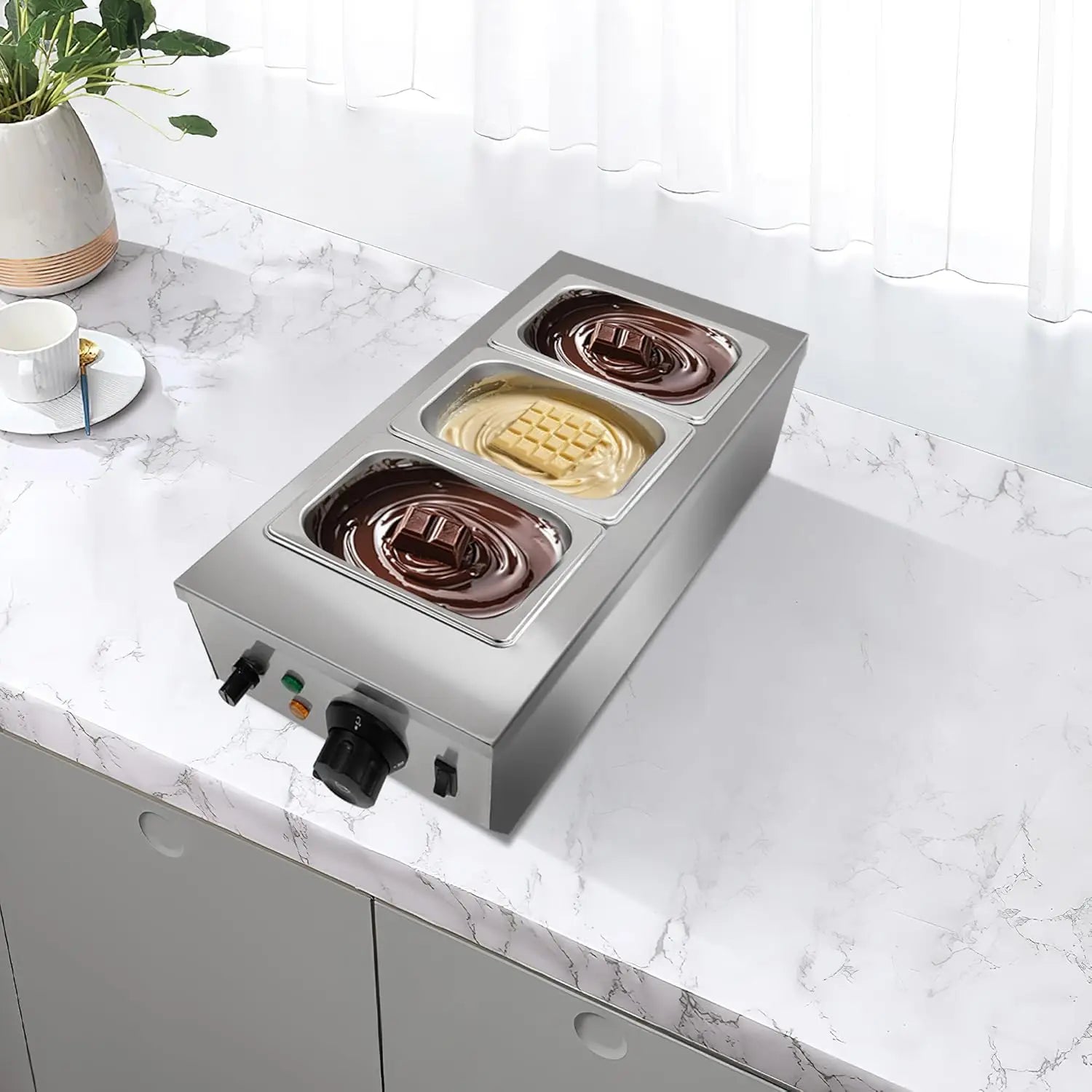 HiMISS 2-Tank Chocolate Melting Machine With Tempering System by S And B Enterprise