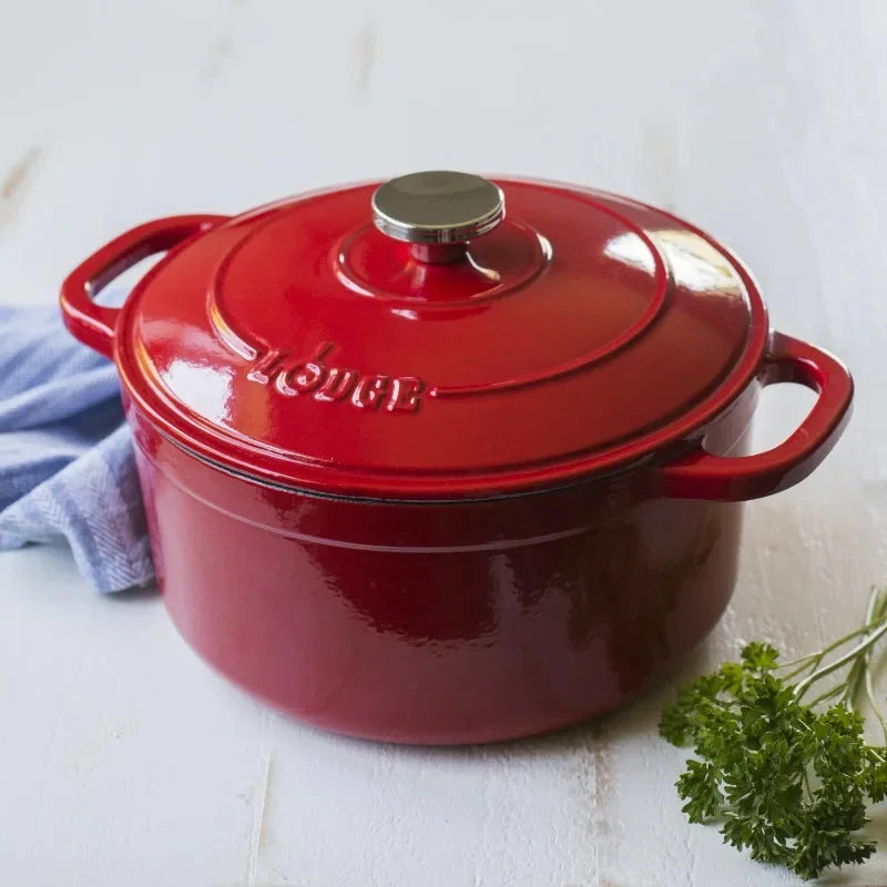 Lodge Cast Iron Enameled Dutch Oven For Everyday Cooking