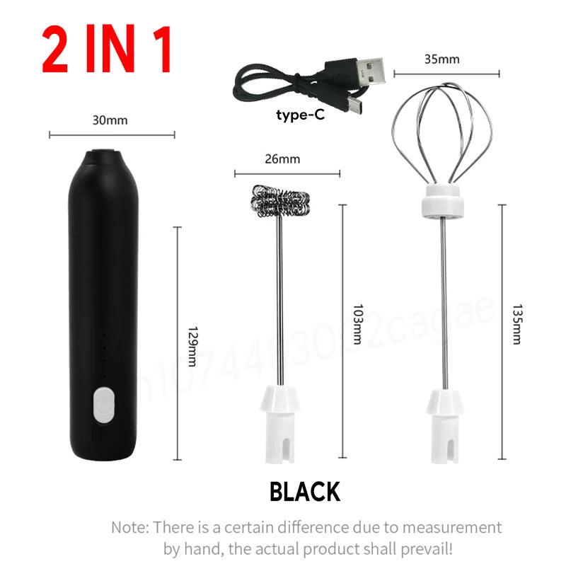Upgraded Electric Coffee Frother And Milk Whisk USB Rechargeable by S And B Enterprise