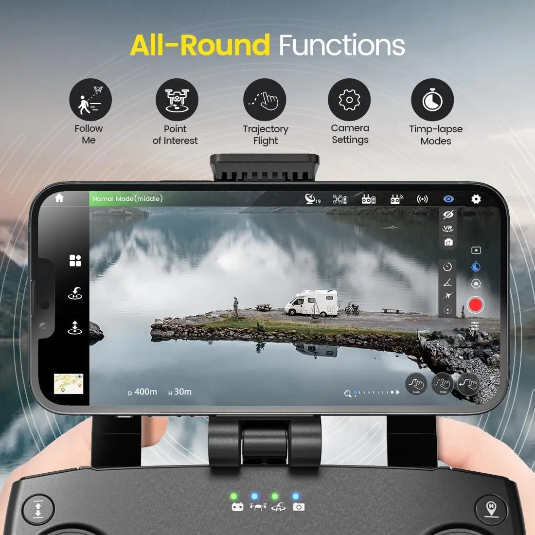 4K GPS Drone With 3-Axis Gimbal Foldable Quadcopter Auto Return