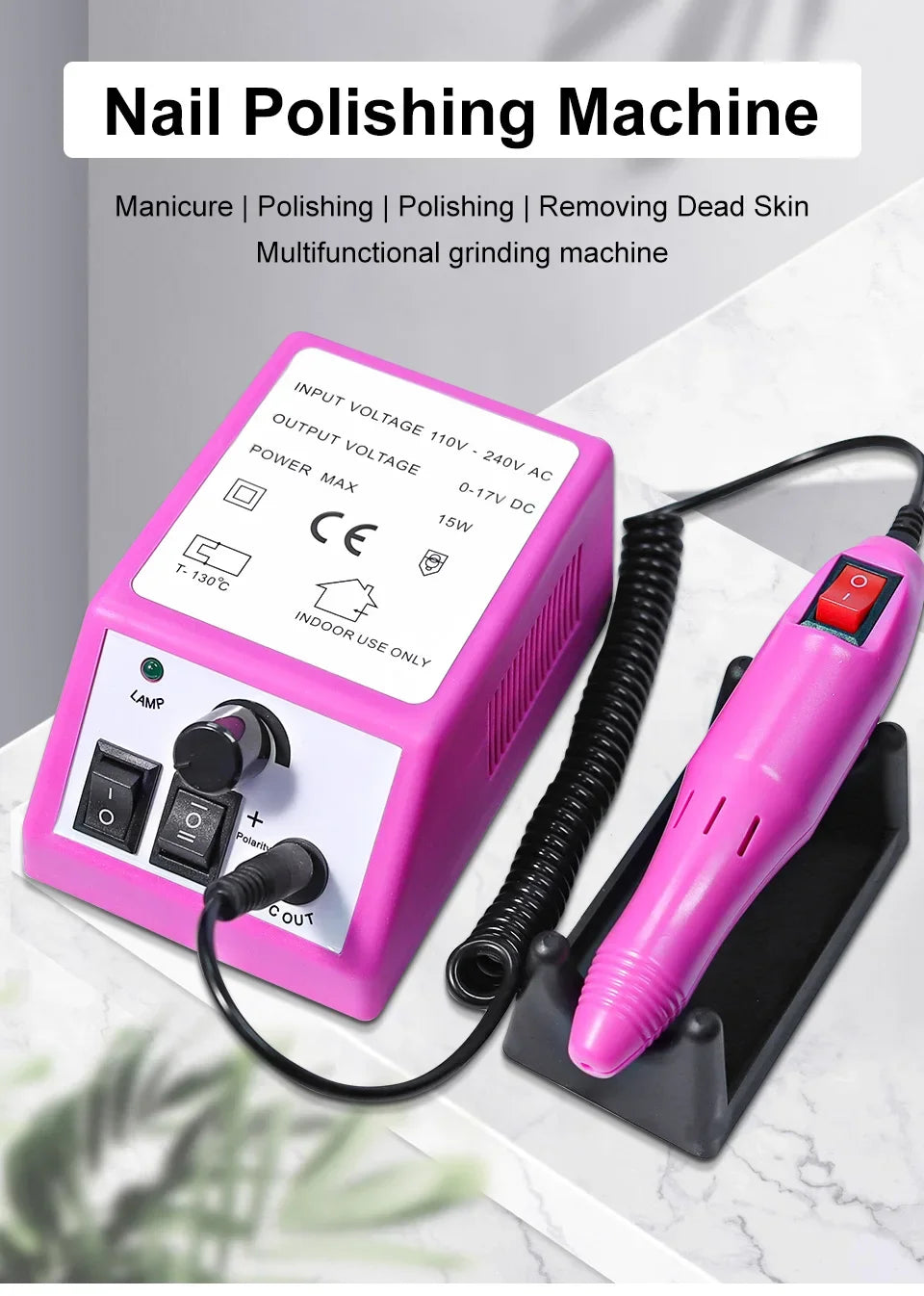 High Power Nail Drill Machine Electric Manicure Milling Cutter Kit