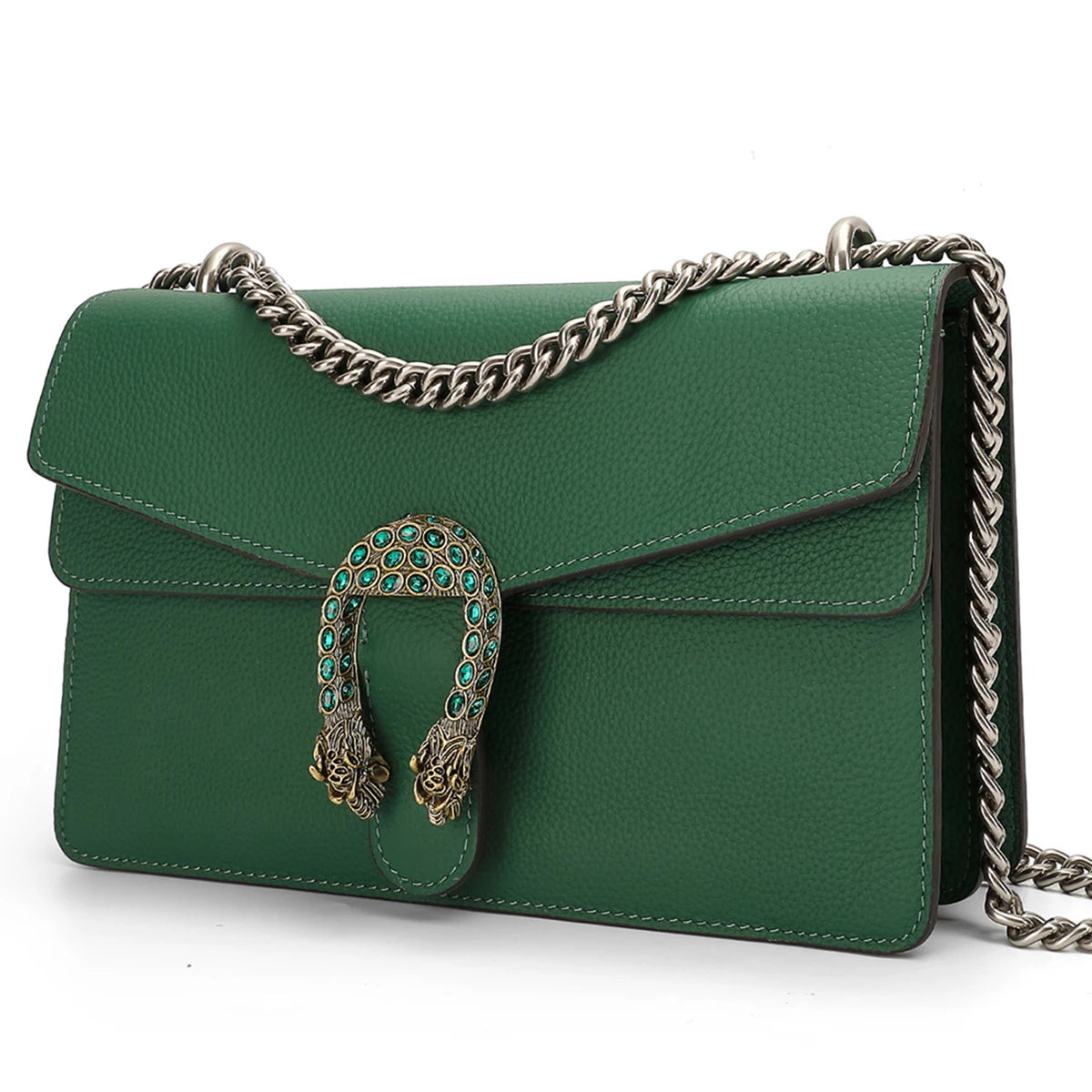 Genuine Leather Crossbody Chain Shoulder Bag For Women