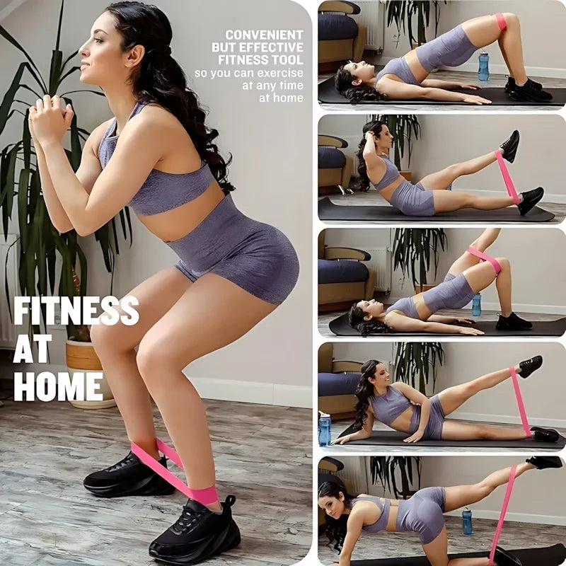 5-pack pink resistance bands set by S And B Enterprise; elastic fitness loops for home gym use
