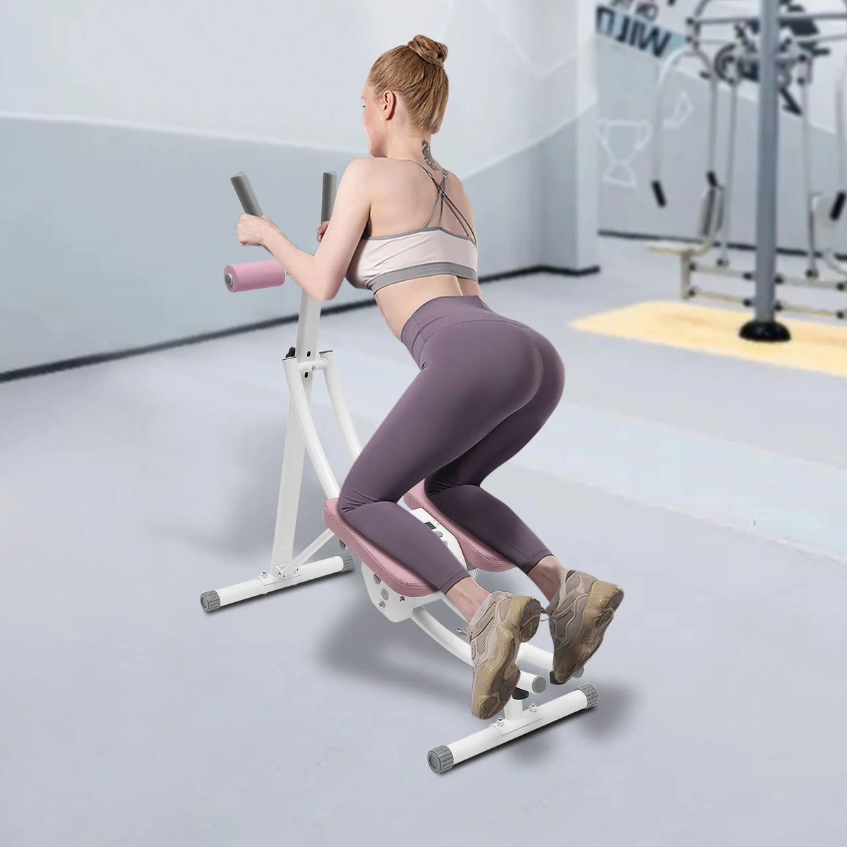 Ab Workout Machine Adjustable Ab Trainer Abdominal Trainer Foldable Ab Crunch Machine for Home Gym,Load 440 LBS