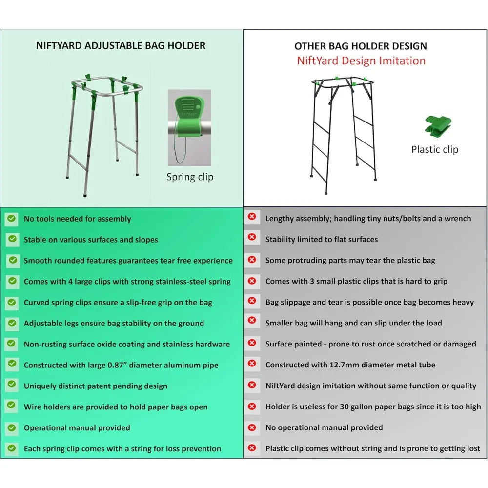 Adjustable Foldable Leaf Bag Holder For Large Bags