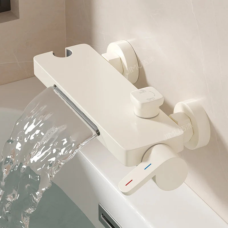 Wall Mounted Bathtub Faucet Bathroom Accessories High Flow Mixing Valve Shower Kit Showerhead Set Solid Brass Shower Faucet