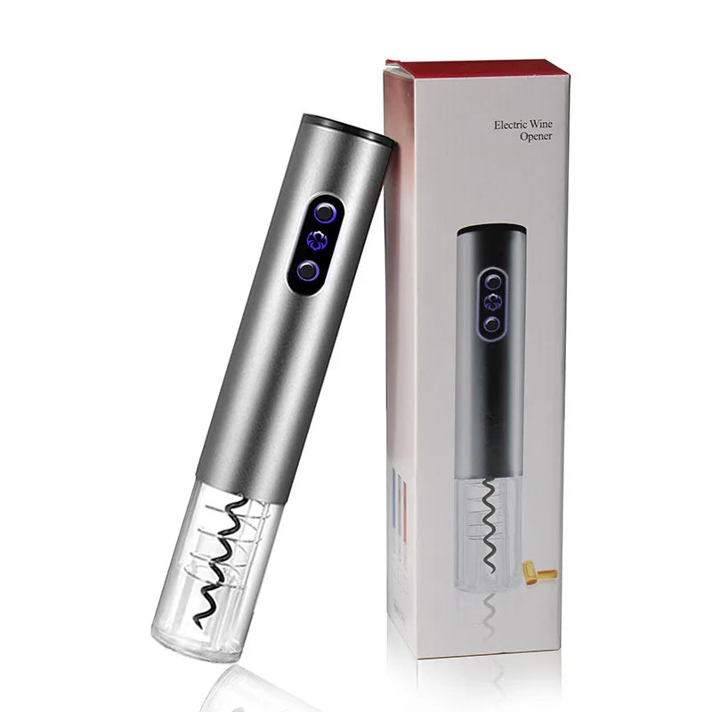 Electric wine opener by S And B Enterprise, rechargeable automatic corkscrew with USB charging cable