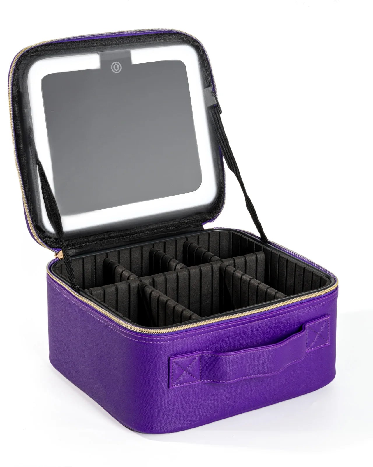 Makeup Bag With Mirror lamp,Travel Waterproof Necessary Beauty Brush Embroidery Tool Storage Cosmetic Case Portable Makeup Box by S And B Enterprise
