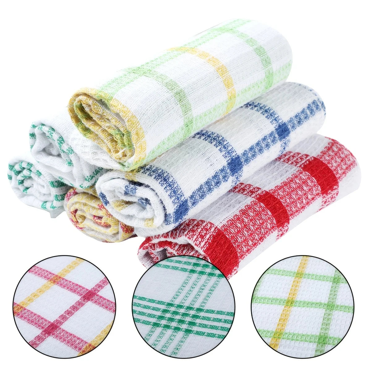 Plaid Microfiber Kitchen Towels Pack For Absorbent Dishcloths by S And B Enterprise