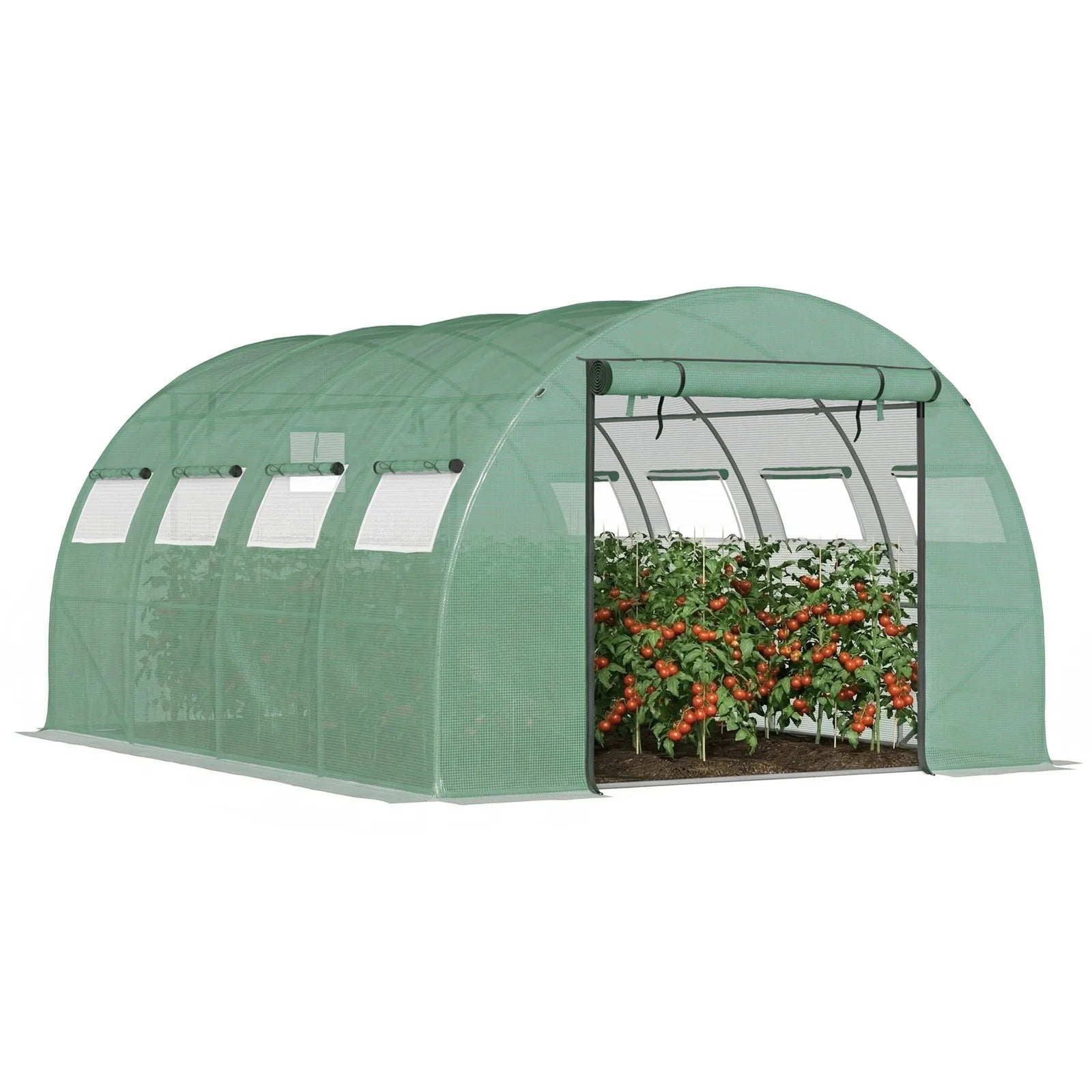 Tunnel Greenhouse With Mesh Doors Galvanized Steel Frame by S And B Enterprise