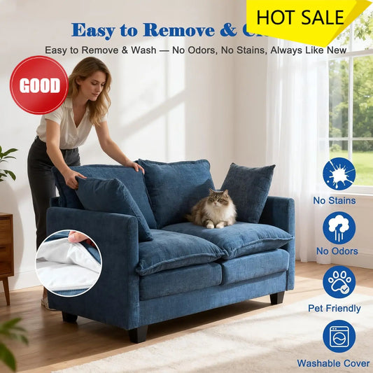 Cloud Loveseat Sofa Modern Upholstered Couch For Small Spaces