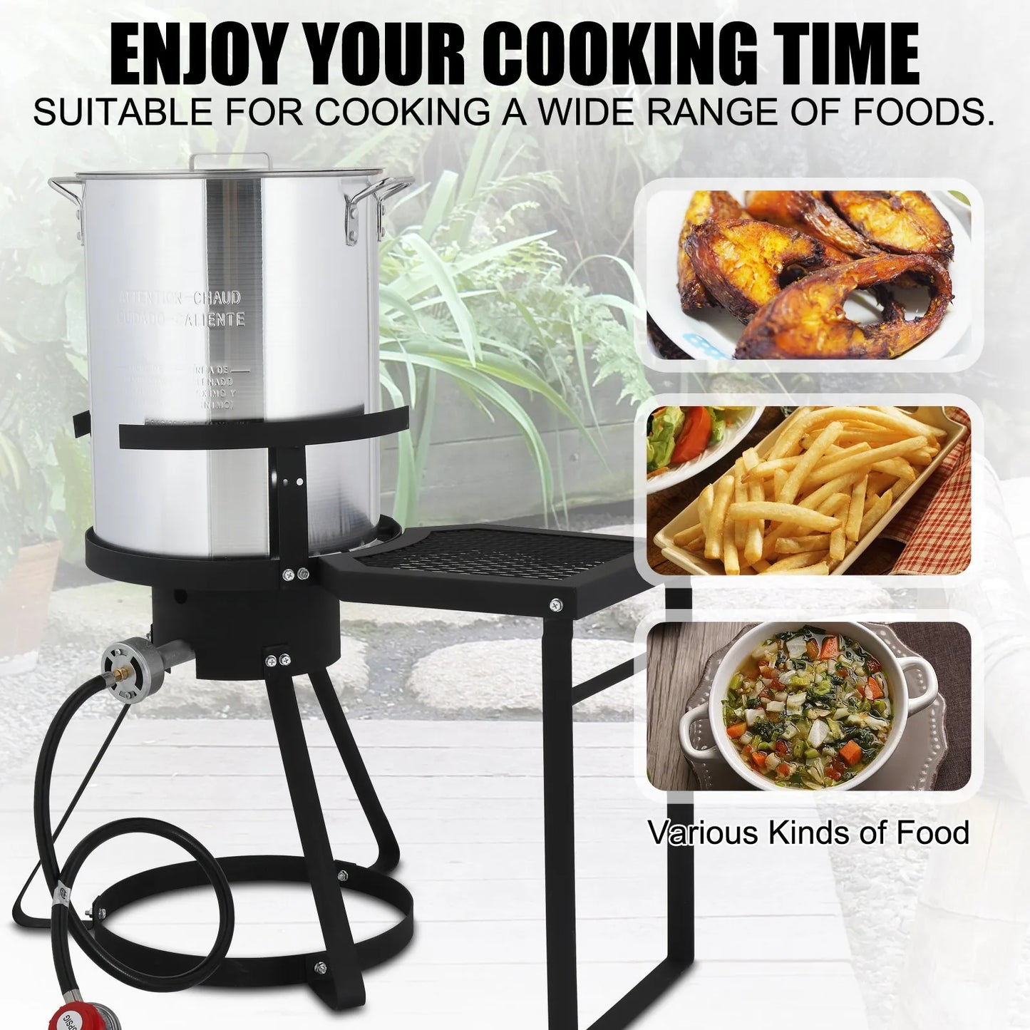 30QT Deep Turkey Fryer Pot 55,000BTU for Outdoor Camping Propane Burner Cooker by S And B Enterprise