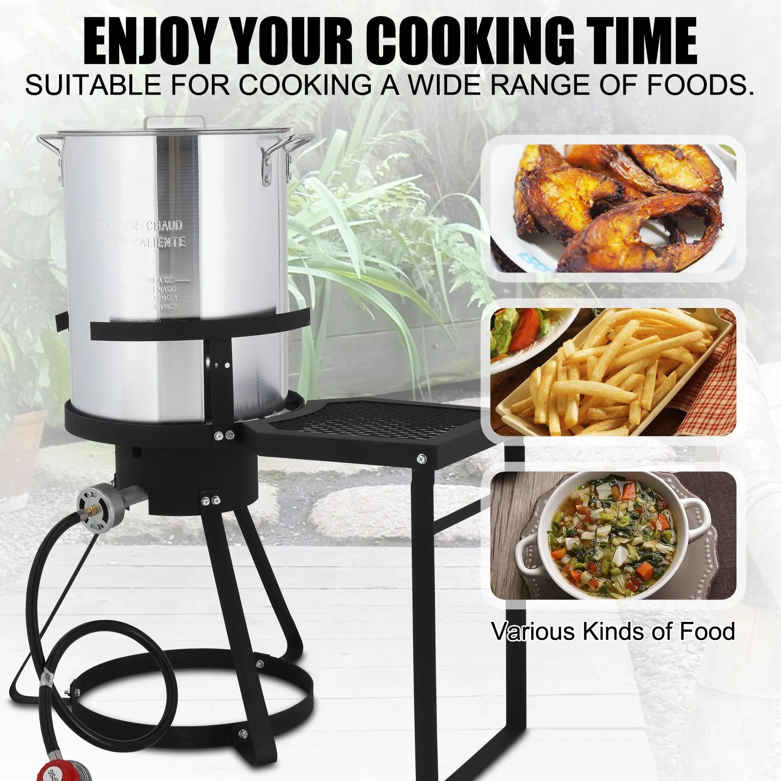 30QT Deep Turkey Fryer Pot 55,000BTU for Outdoor Camping Propane Burner Cooker by S And B Enterprise
