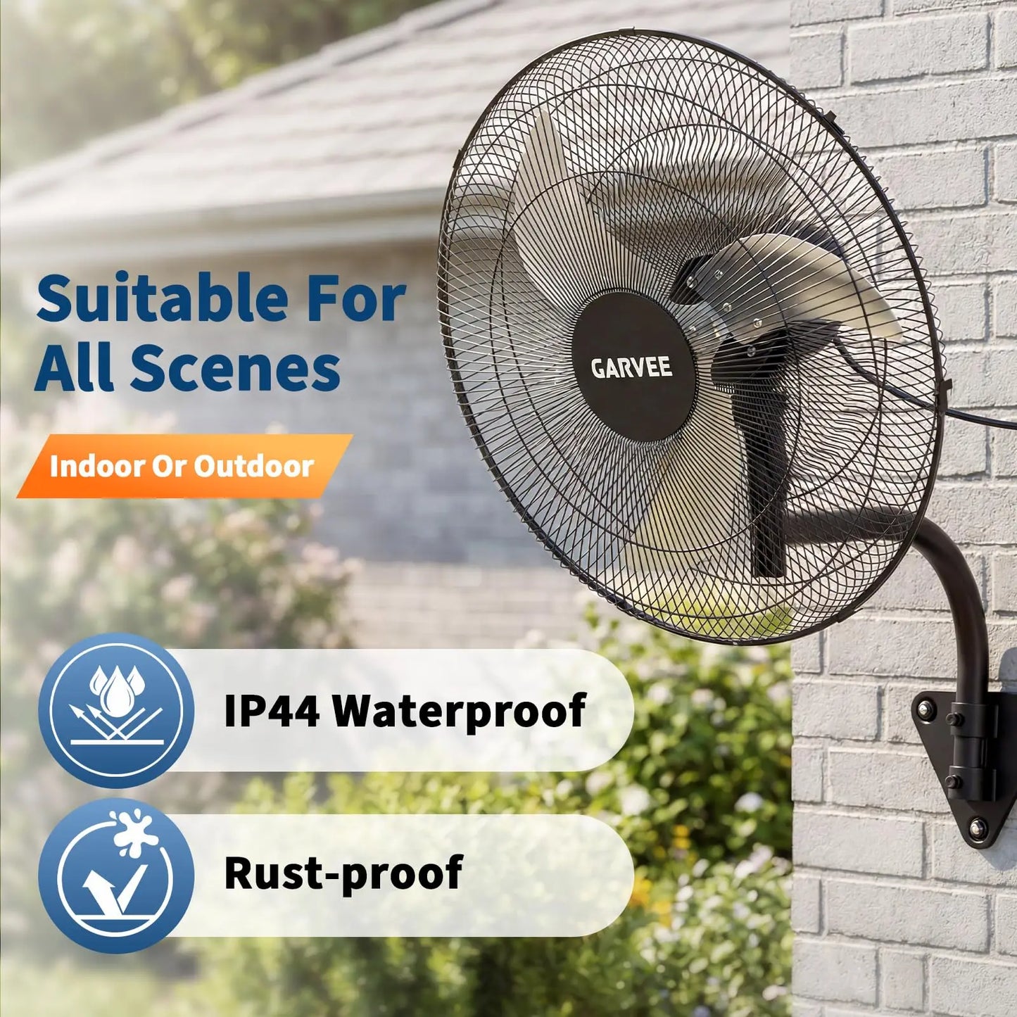 MeterMall High Velocity Oscillating Wall Mount Fan 3500 CFM