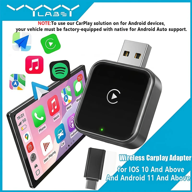 Vyvylabs Upgraded Wireless CarPlay Adapter For iPhone And Android by S And B Enterprise